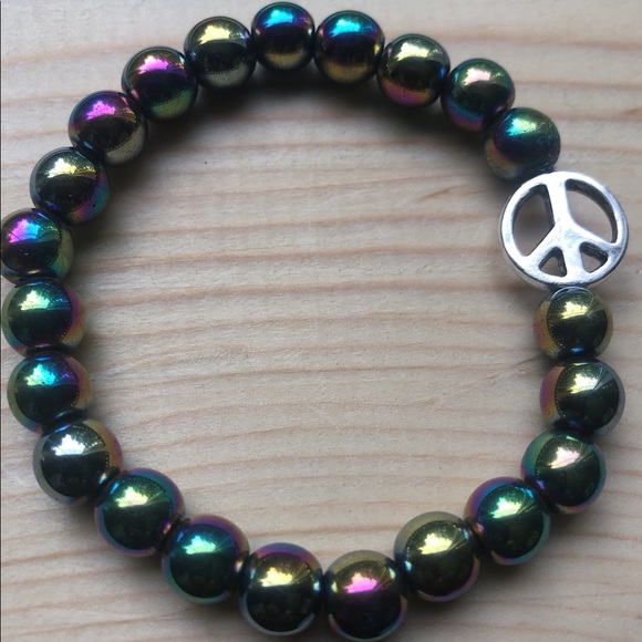 Hand Crafted Jewelry - Hematite Rainbow Handcrafted Bead Bracelet